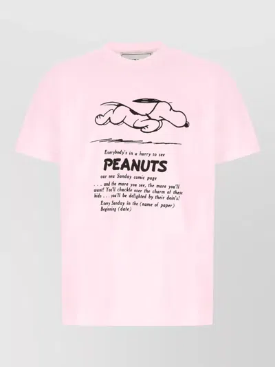 Iceberg Cotton Crew Neck Graphic Print T Shirt In Pink