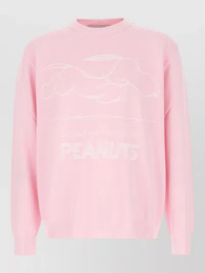 Iceberg Cotton Sweater Crew Neck Graphic Design In Pink
