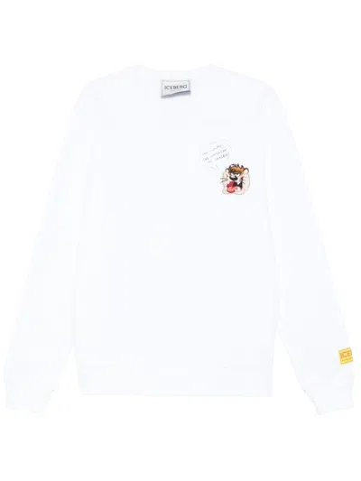 Iceberg Cotton Sweatshirt With Signature Looney Tunes Logo In White
