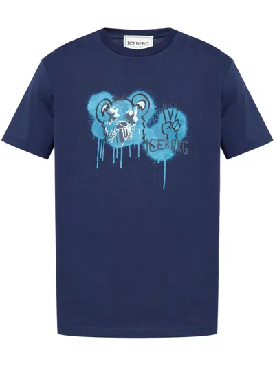 Iceberg Cotton T-shirt In Blue