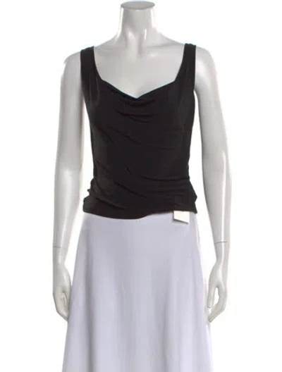 Pre-owned Iceberg Cowl Neck Sleeveless Top In Black