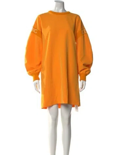 Pre-owned Iceberg Crew Neck Mini Dress W/ Tags In Orange