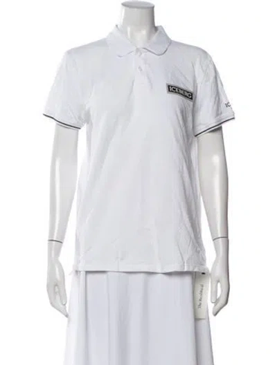 Pre-owned Iceberg Crew Neck Short Sleeve Polo In White