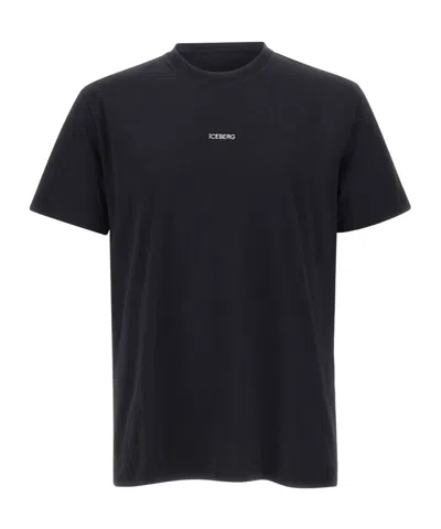 Iceberg Logo-embroidered T-shirt In Black