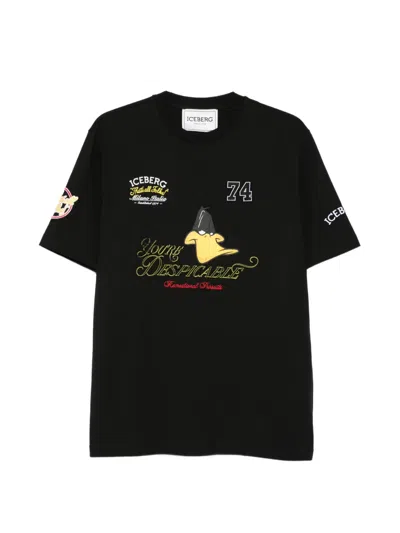 Iceberg Crewneck Graphic T-shirt In Black