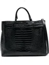 Iceberg Crocodile-effect Tote Bag In Black
