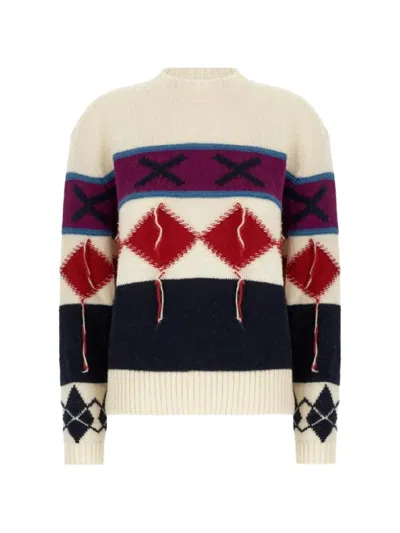 Iceberg Diamond-patterned Round-neck Sweater In Multi