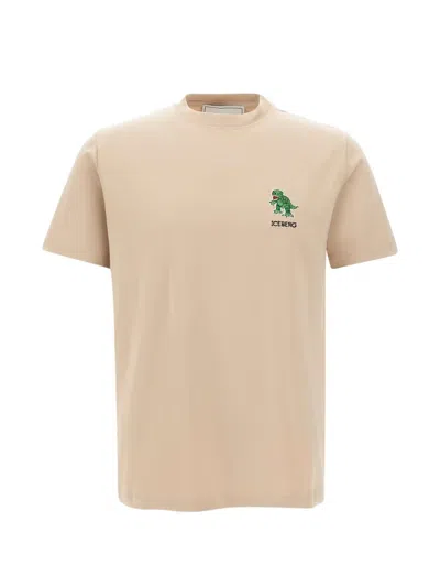 Iceberg Dinosaur Logo Cotton T-shirt In Neutral