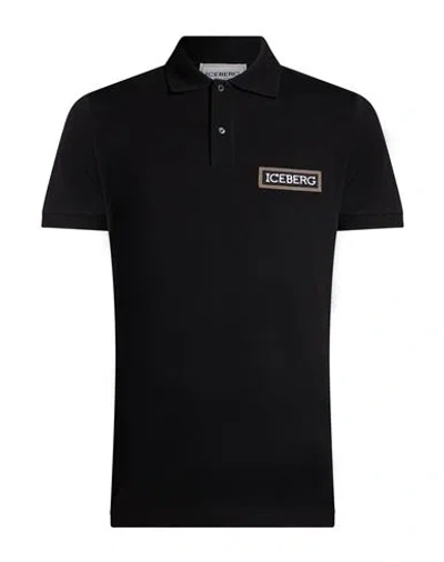 Iceberg Disney Man Polo Shirt Black Size Xl Cotton
