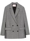 Iceberg Double-breasted Herringbone Blazer In Black