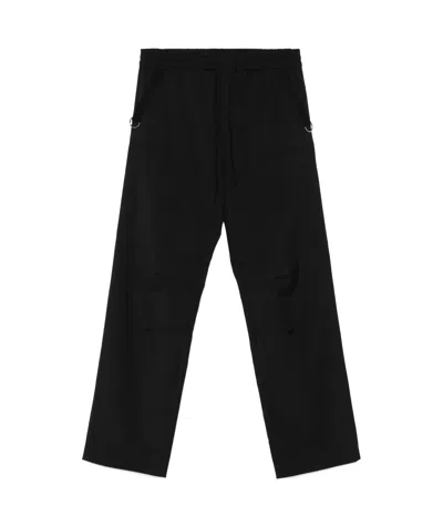 Iceberg Drawstring Elastic Waist Casual Pants In Black