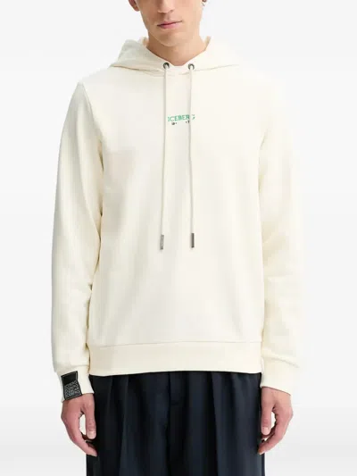 Iceberg Drawstring Graphic Hoodie In Neutral