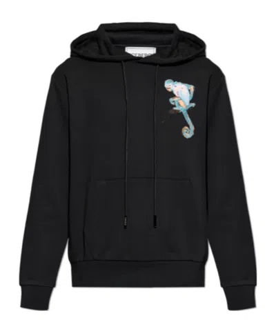 Iceberg Drawstring Hooded Sweatshirt In Black
