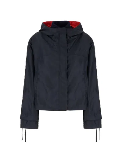 Iceberg Drawstring-cuff Hooded Jacket In Blue