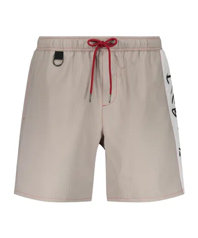 Iceberg Elastic Waist Swim Trunks In Brown