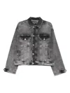 Iceberg Embellished Denim Jacket In Black