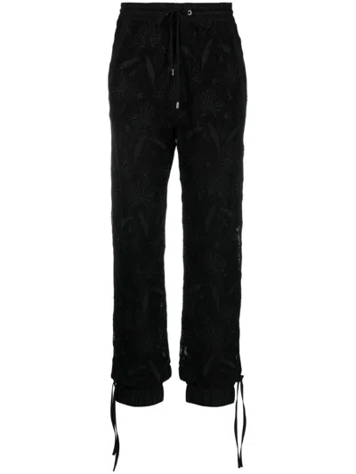 Iceberg Embroidered-motif Jogger Trousers In Schwarz