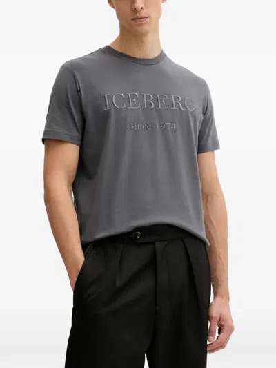 Iceberg Embroidered T-shirt In Gray