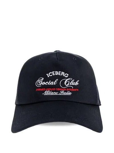 Iceberg Embroidered-logo Baseball Cap In Black