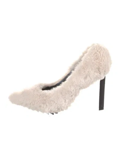 Pre-owned Iceberg Faux Fur Pumps In Neutrals