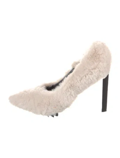Pre-owned Iceberg Faux Fur Pumps In Neutrals