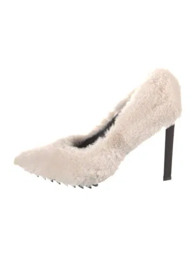 Pre-owned Iceberg Faux Fur Pumps In Neutrals