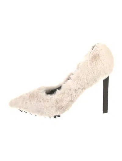 Pre-owned Iceberg Faux Fur Pumps In Neutrals