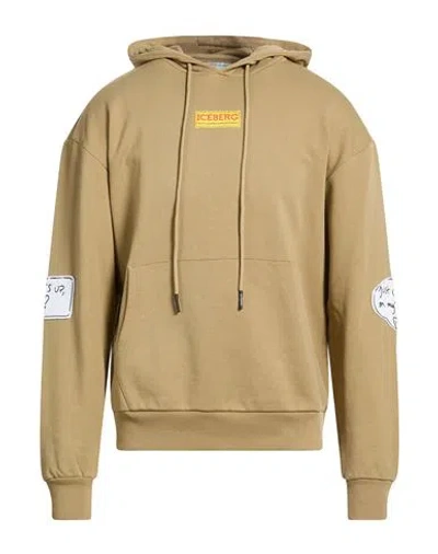Iceberg Felpa Man Sweatshirt Beige Size Xl Cotton In Neutral
