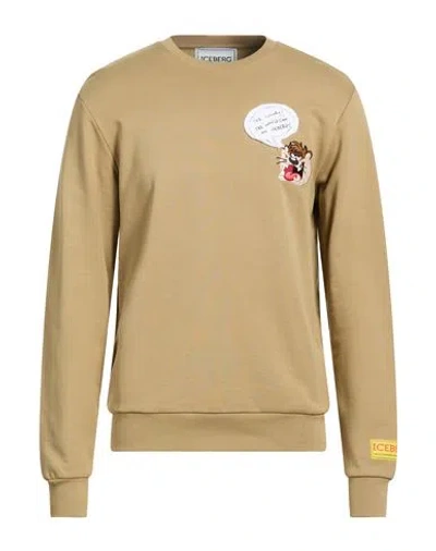 Iceberg Felpa Man Sweatshirt Beige Size Xl Cotton In Brown