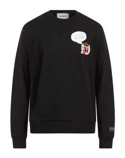 Iceberg Felpa Man Sweatshirt Black Size Xl Cotton