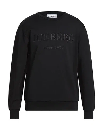 Iceberg Felpa Man Sweatshirt Black Size Xl Cotton, Polyester