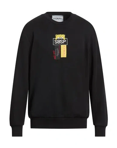 Iceberg Felpa Man Sweatshirt Black Size Xl Cotton, Polyester