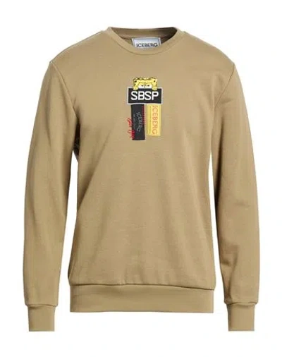 Iceberg Felpa Man Sweatshirt Camel Size Xl Cotton, Polyester In Brown