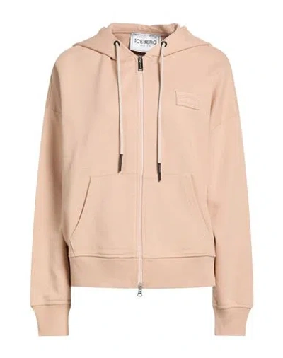 Iceberg Felpa Woman Sweatshirt Beige Size Xl Cotton, Polyester In Neutral