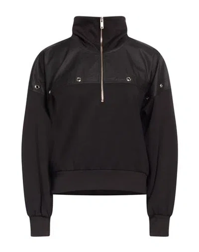 Iceberg Felpa Woman Sweatshirt Black Size L Cotton, Modal, Polyester, Elastane, Polyurethane In Blue