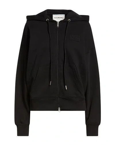 Iceberg Felpa Woman Sweatshirt Black Size Xl Cotton, Polyester