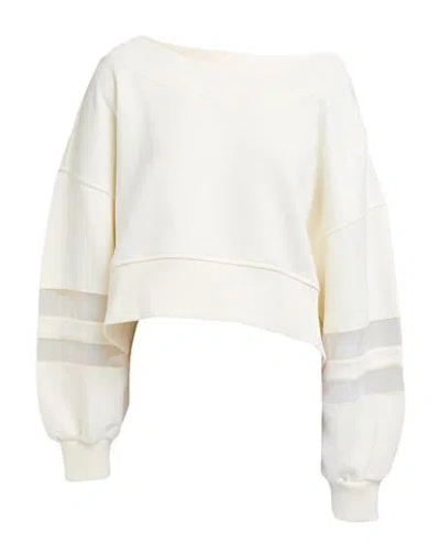 Iceberg Felpa Woman Sweatshirt Off White Size L Polyamide, Cotton, Silk