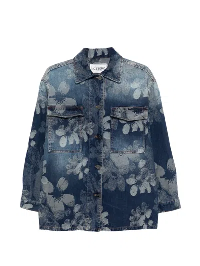 Iceberg Floral Jacket In Blue