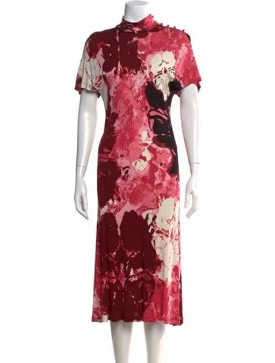 Pre-owned Iceberg Floral Print Midi Length Dress In Multi