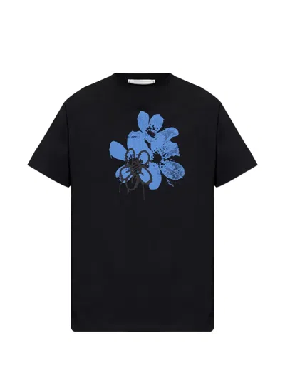Iceberg Floral-print T-shirt In Black