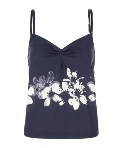 Iceberg Floral Top In Blue