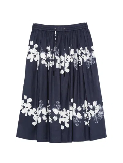 Iceberg Floral-print Skirt In Blue