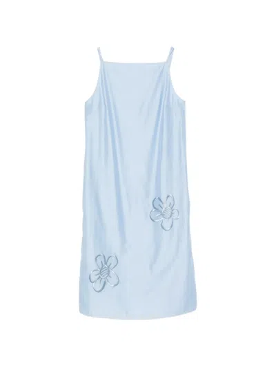 Iceberg Flower-appliqué Spaghetti-strap Dress In Blue