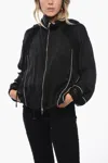 Iceberg Full Zip Satin Sweatshirt With Mesh Inserts In Black