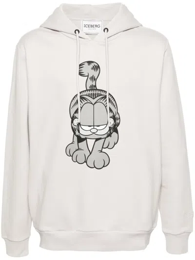 Iceberg Garfield-print Hoodie In Grey