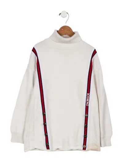Pre-owned Iceberg Kids' Girls' Turtleneck Sweater In Neutrals