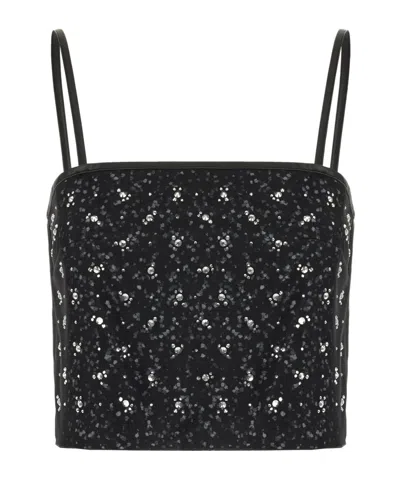 Iceberg Glittering Embellished Crop Top In Black