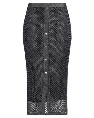 Iceberg Gonna Maglia Woman Midi Skirt Black Size M Cotton, Polyester, Polyamide, Lyocell