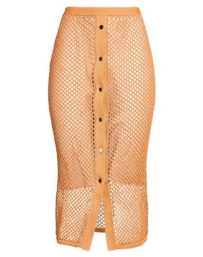 Iceberg Gonna Maglia Woman Midi Skirt Orange Size M Cotton, Polyester, Polyamide, Lyocell