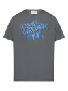 Iceberg Graffiti-print Logo-embroidered T-shirt In Gray